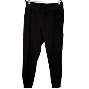 Monarch Uniforms Black Scrub Jogger Pants Large Medical Workwear